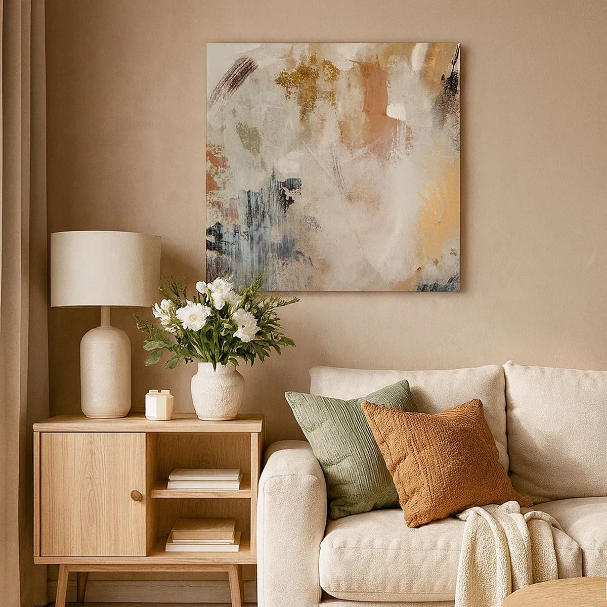 Quadro em tela - Abstração enevoada - 30x30 cm