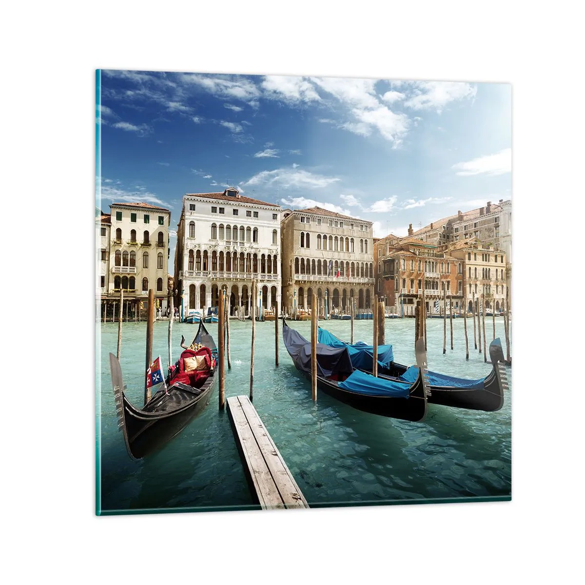 Quadro em vidro - Palácios em azul - 60x60 cm