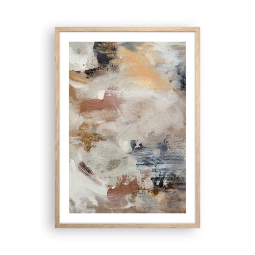 Pôster com moldura de carvalho claro - Abstração enevoada - 50x70 cm