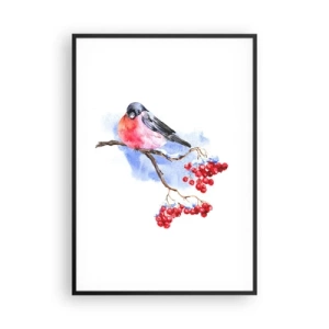 Pôster com moldura preta - Inverno a cores - 70x100 cm