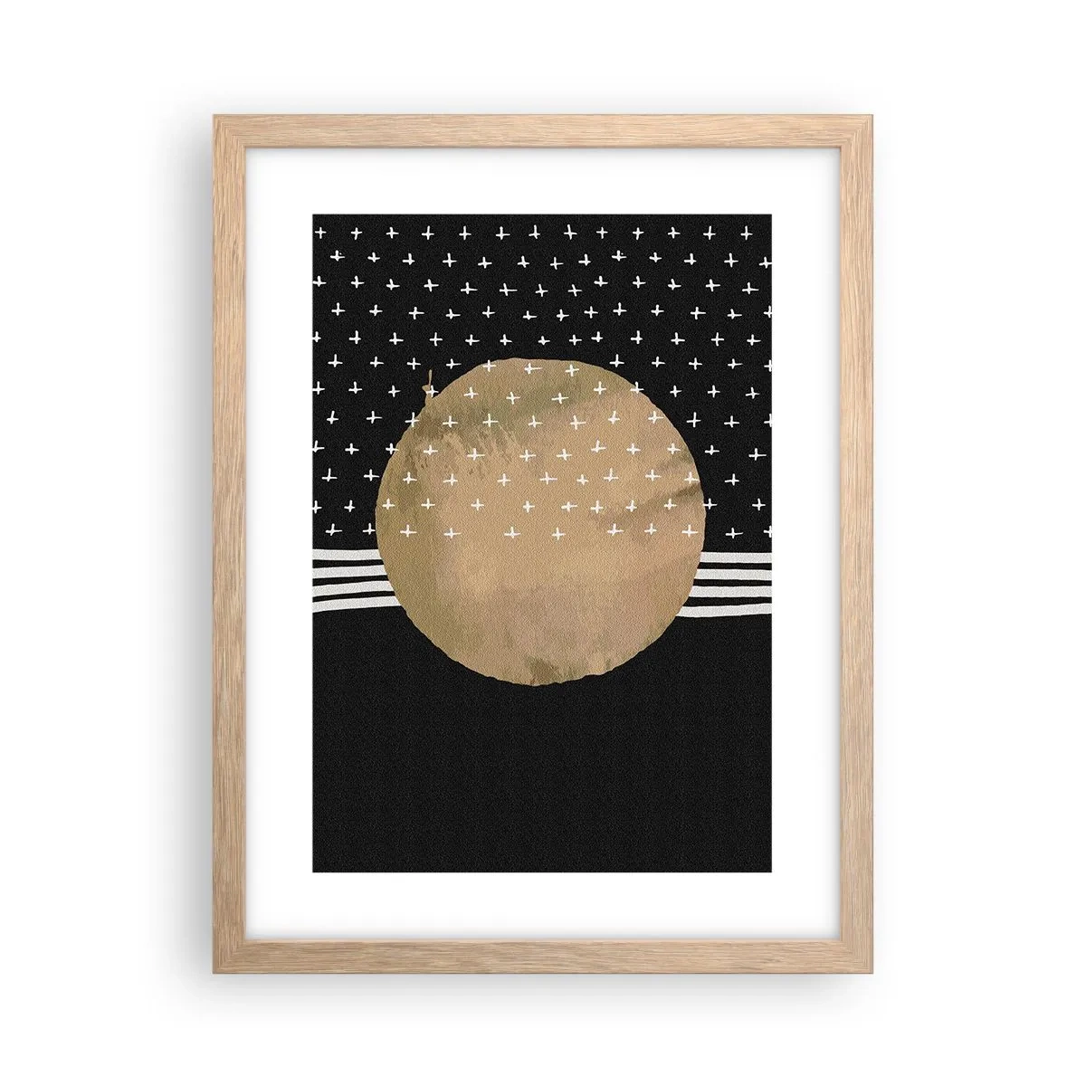 Pôster com moldura de carvalho claro - Composição: bandeira da galáxia - 30x40 cm