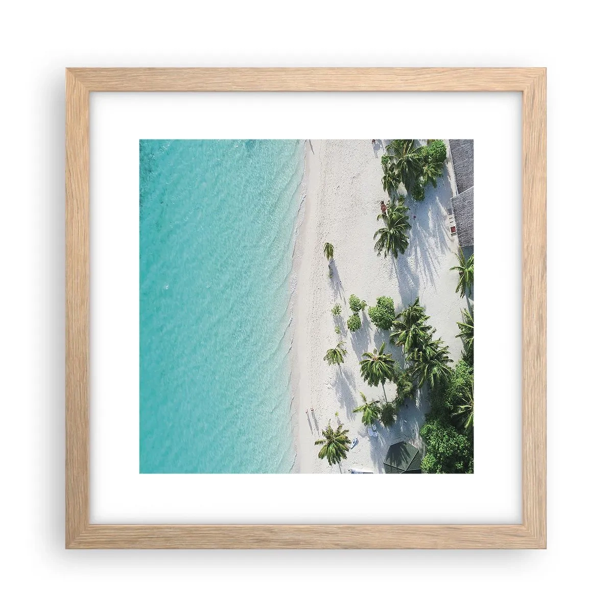 Pôster com moldura de carvalho claro - Férias no paraíso - 30x30 cm