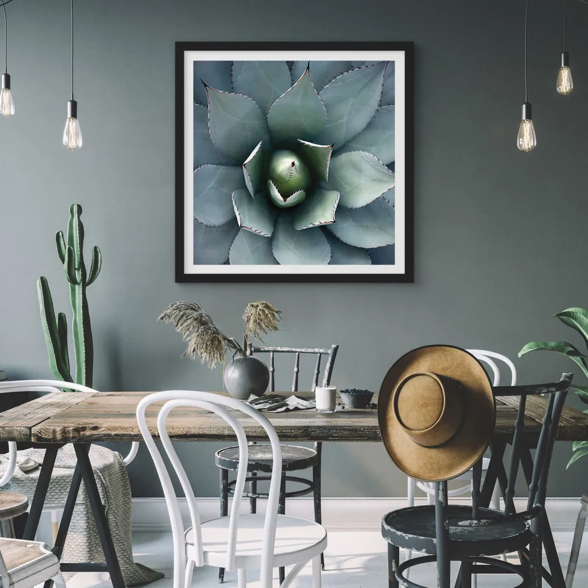 Pôster com moldura preta - Atrai e adverte - 60x60 cm