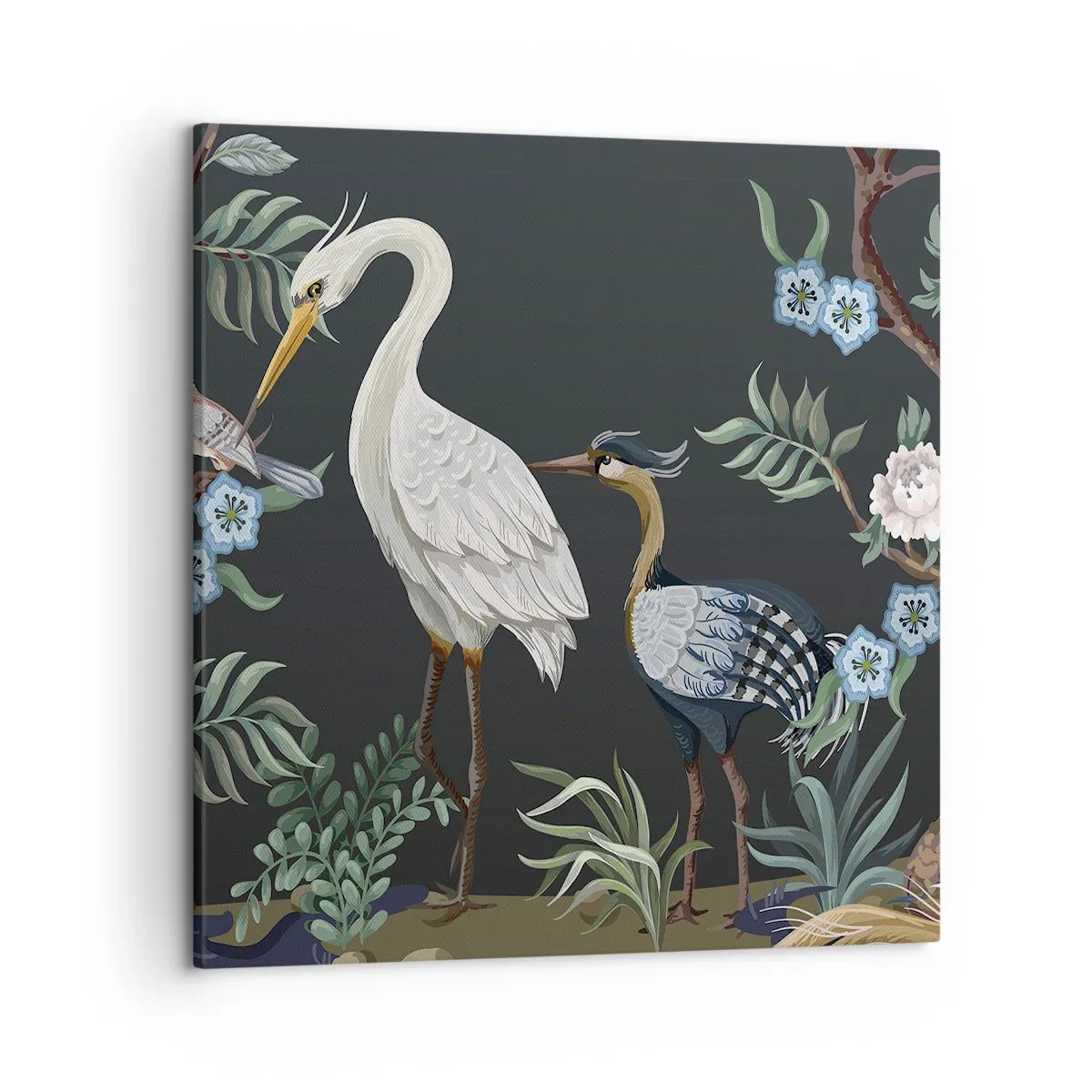 Quadro em tela - Desfile de pássaros - 50x50 cm