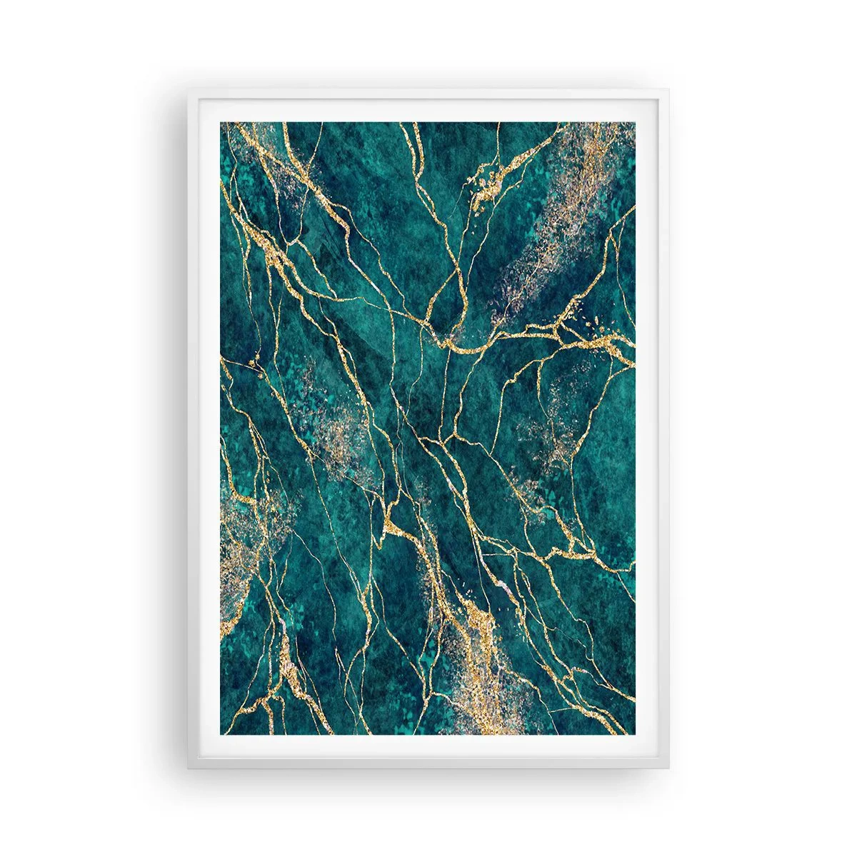 Pôster em moldura branca - Veia dourada - 70x100 cm