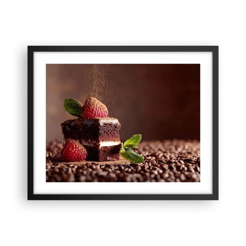 Pôster com moldura preta - A vida é doce - 50x40 cm