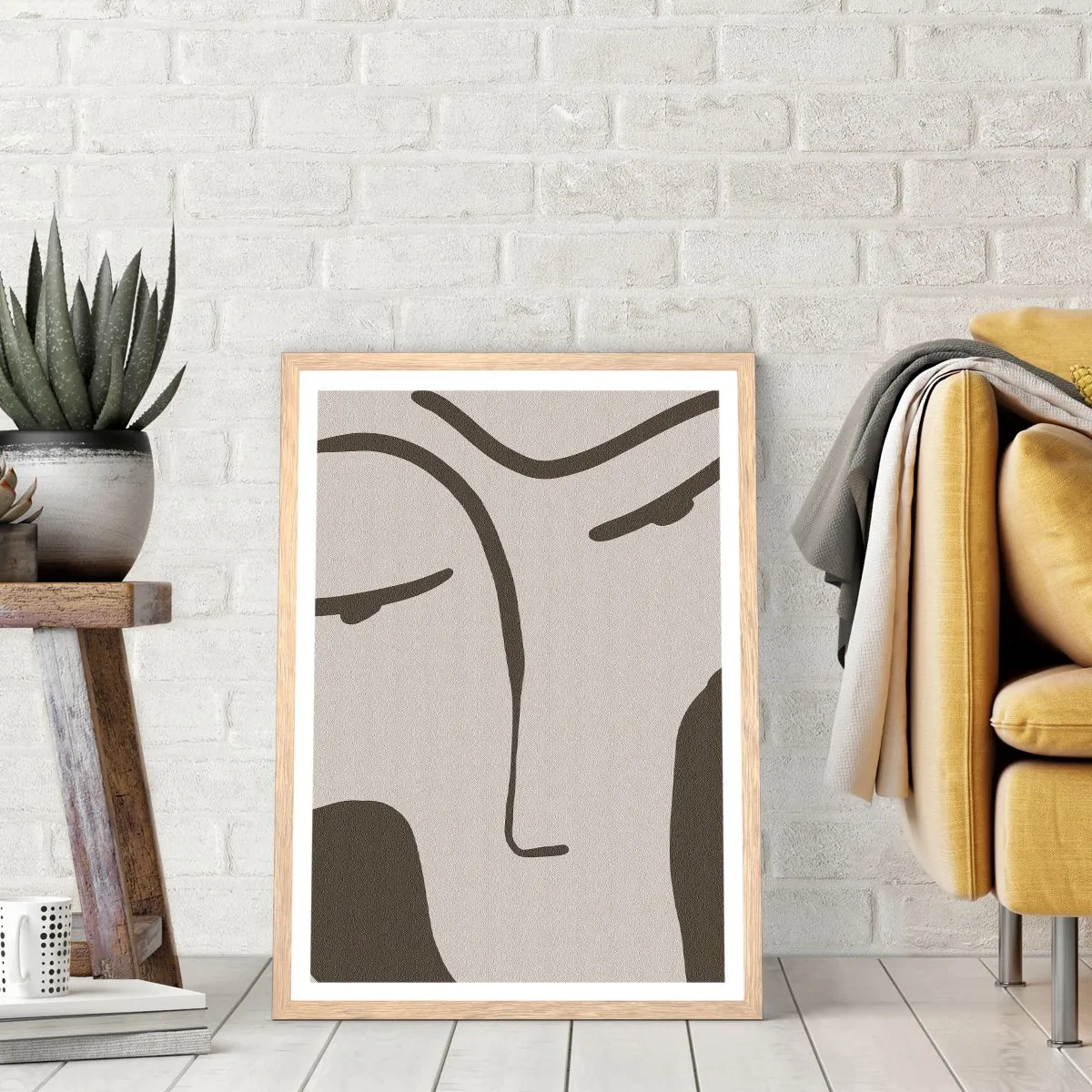 Pôster com moldura de carvalho claro - Como uma pintura de Modigliani - 30x40 cm