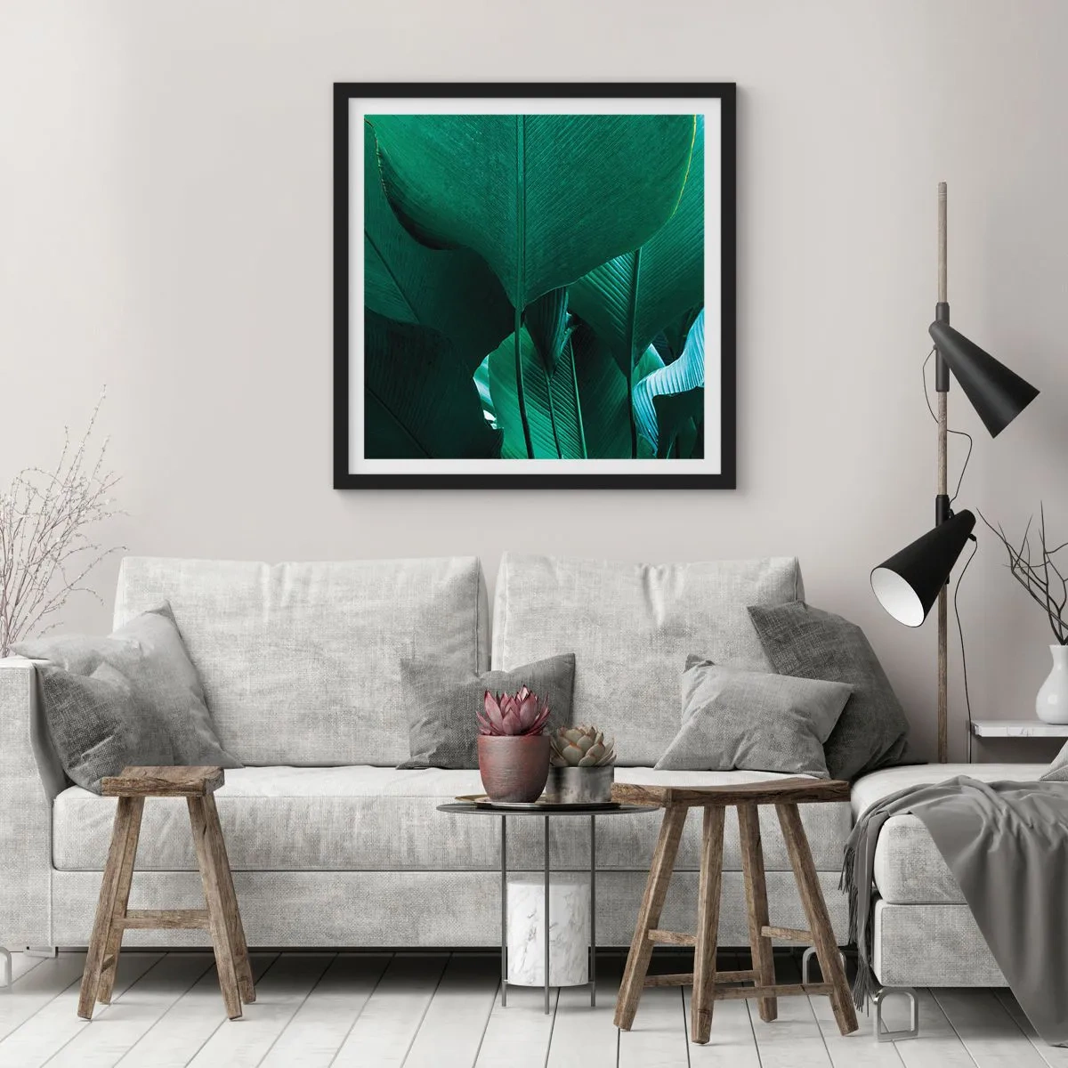 Pôster com moldura preta - De frente para a luz - 60x60 cm