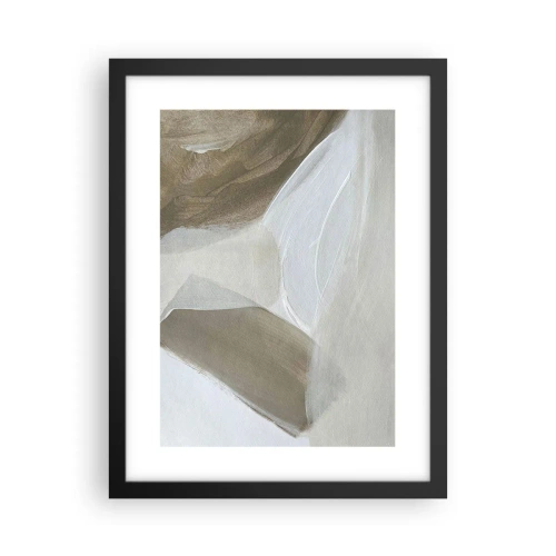 Pôster com moldura preta - Uma onda de branco - 30x40 cm