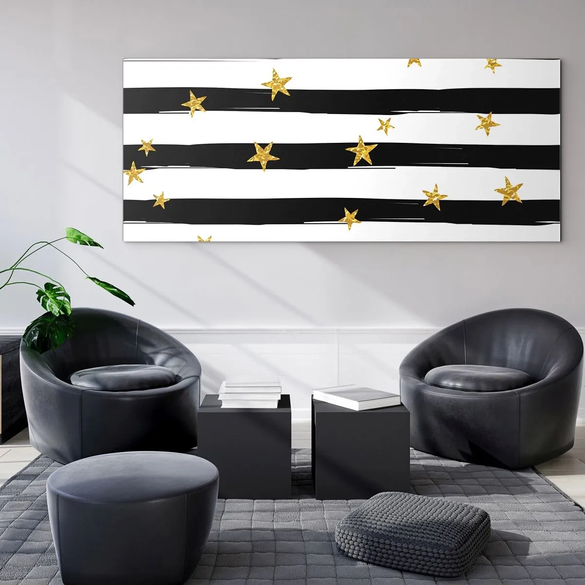 Quadro em vidro - Todos nós nascemos sob uma estrela da sorte - 90x30 cm