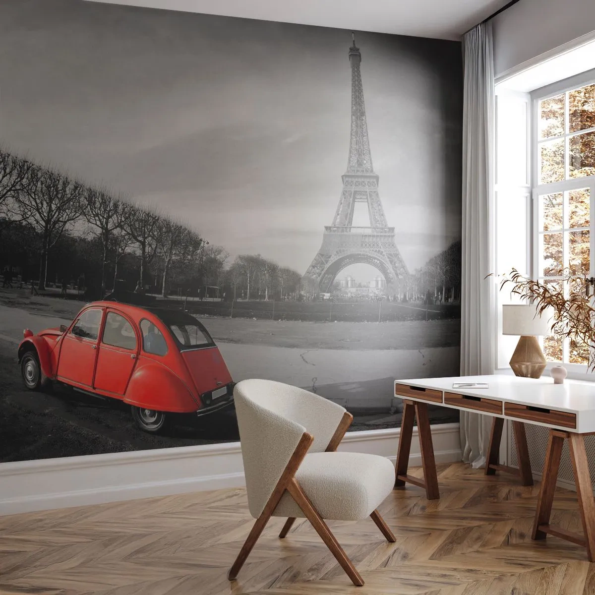 Papel de Parede Premium Sand - Mais parisiense do que Paris - Cidade, Torre Eiffel, Paris - 100x70 cm