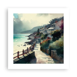 Pôster - Cidade mediterrânea - 40x40 cm