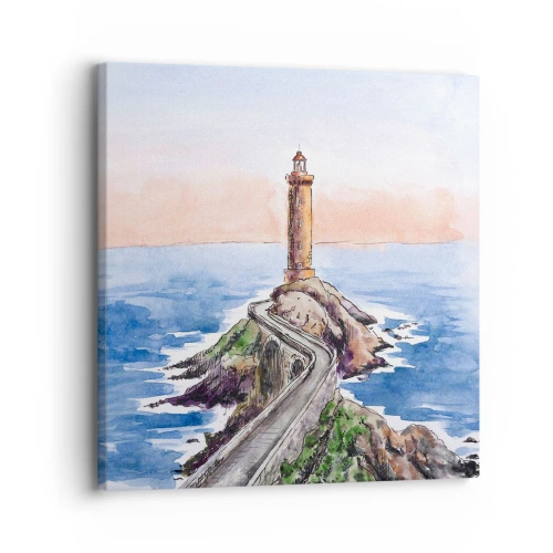 Quadro em tela - De frente para o mar - 30x30 cm