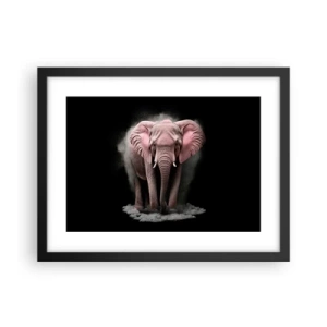 Pôster com moldura preta - Não pense em um elefante rosa! - 40x30 cm