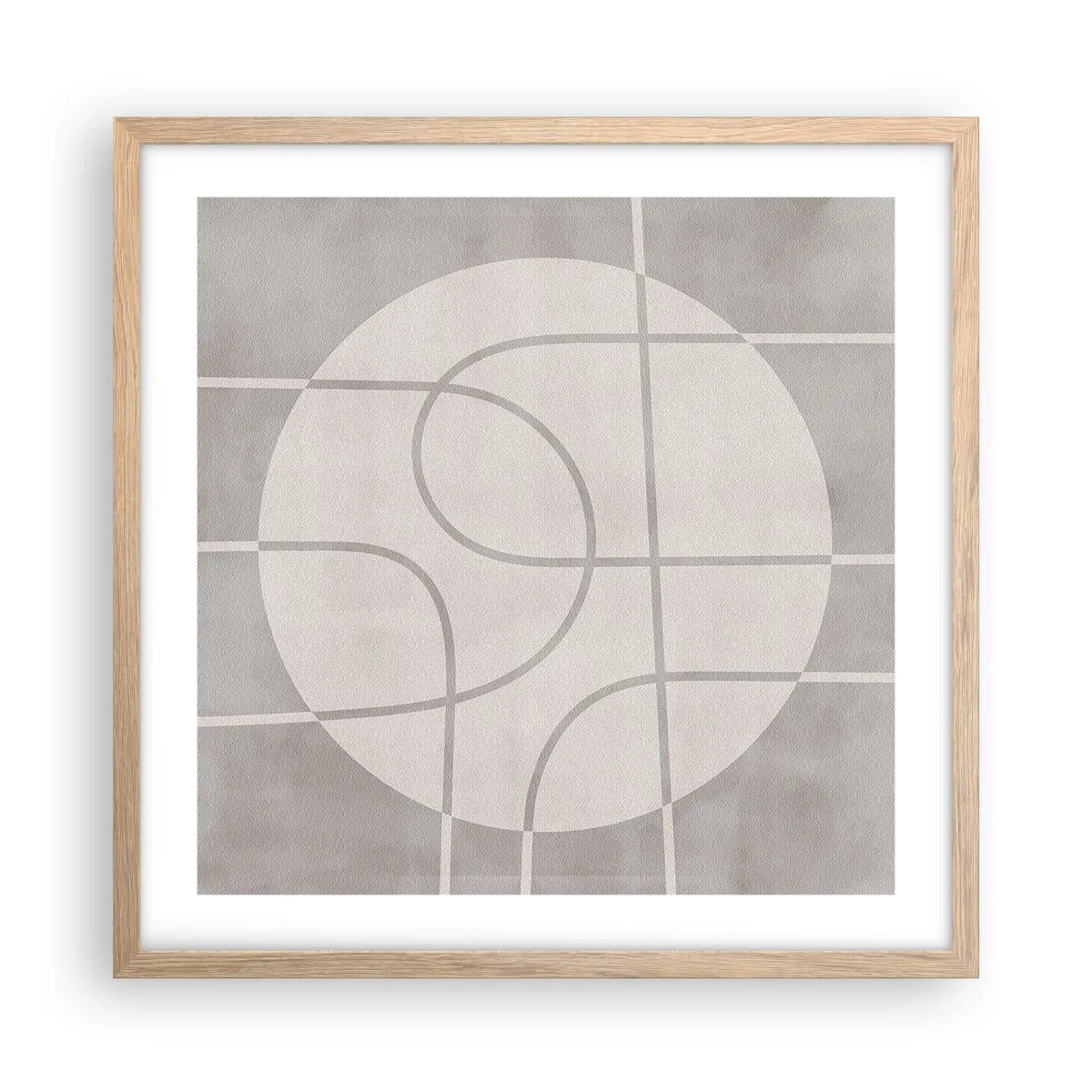 Pôster com moldura de carvalho claro - Circular e direto - 50x50 cm