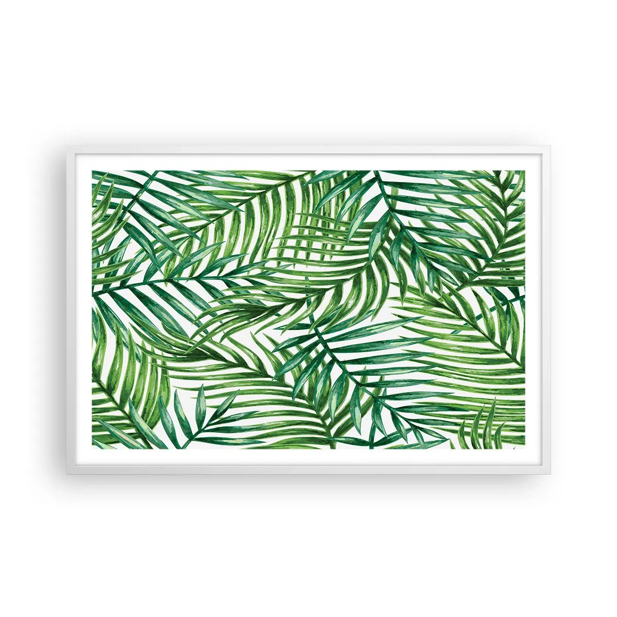 Pôster em moldura branca - Sob as folhas verdes - 91x61 cm