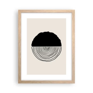 Pôster com moldura de carvalho claro - Meio a meio - 30x40 cm