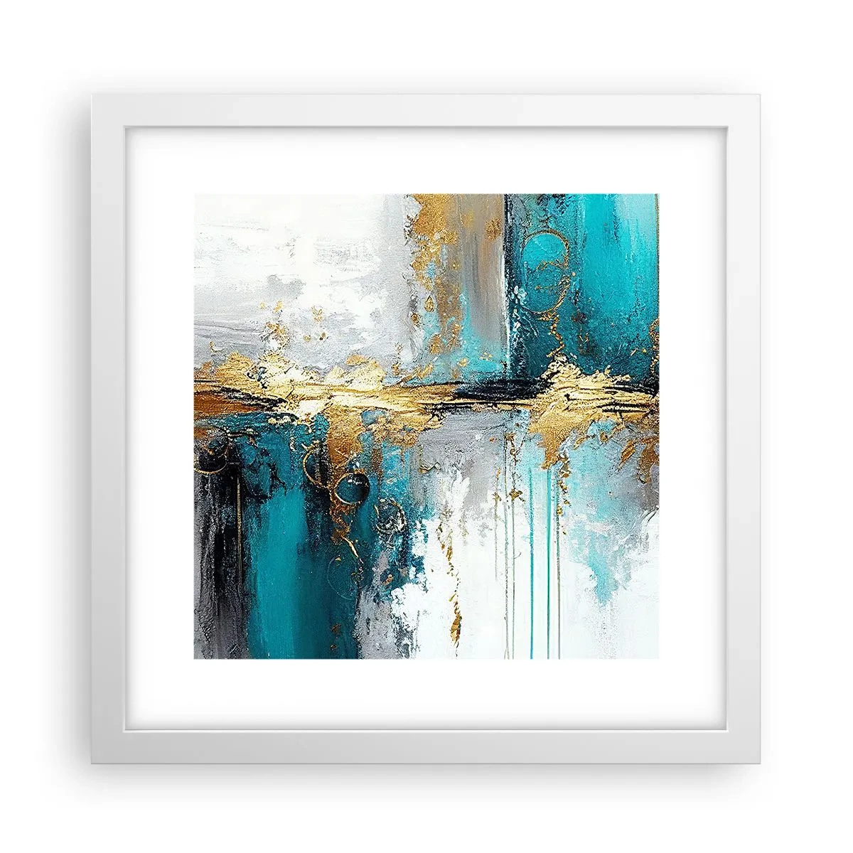 Pôster em moldura branca - Tudo flui - 30x30 cm