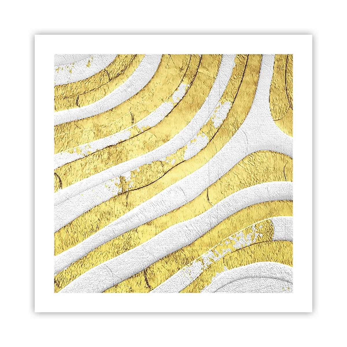 Pôster - Composição a branco e ouro - 50x50 cm