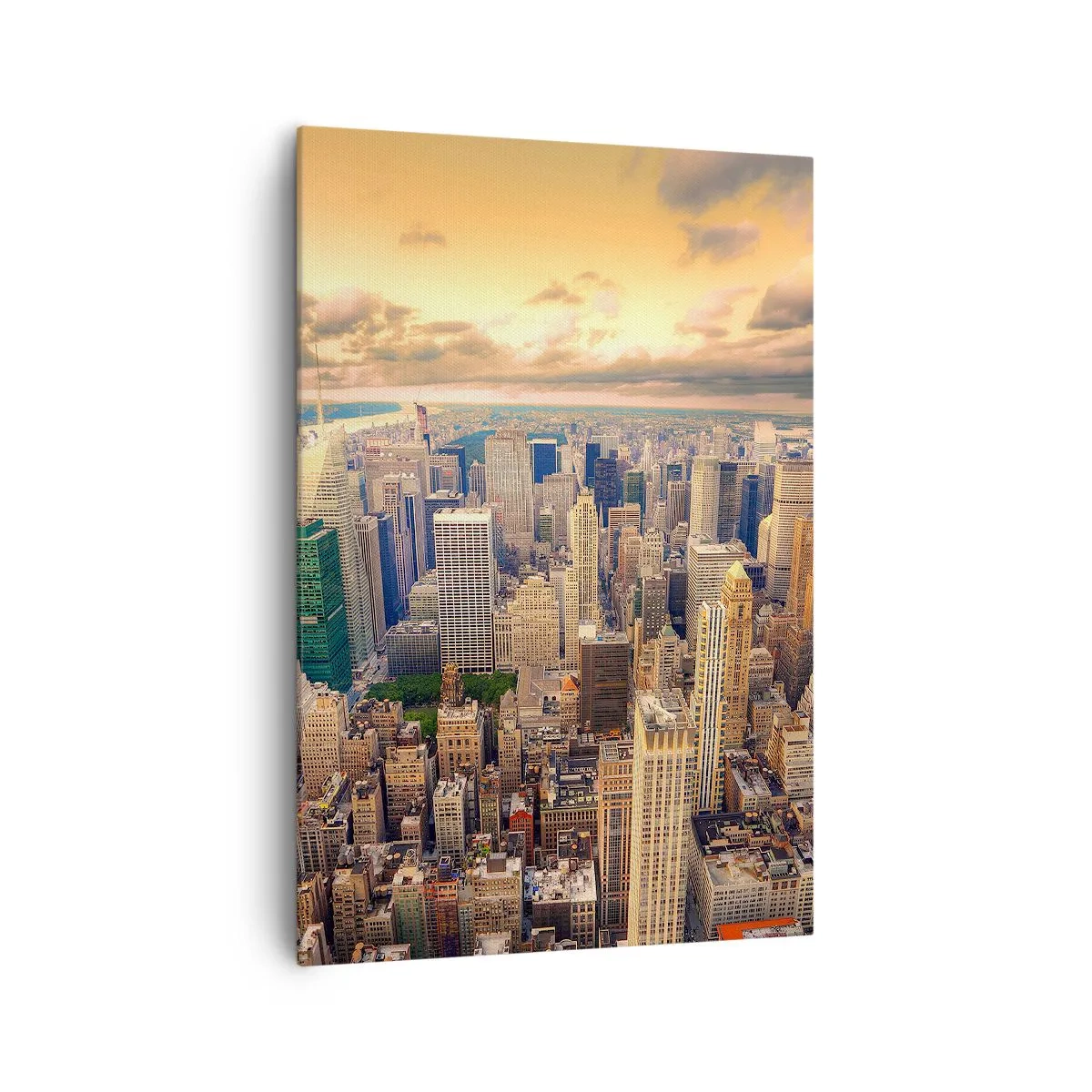 Quadro em tela - Metrópole dourada - 70x100 cm