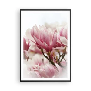 Pôster com moldura preta - Flores da primavera - 70x100 cm