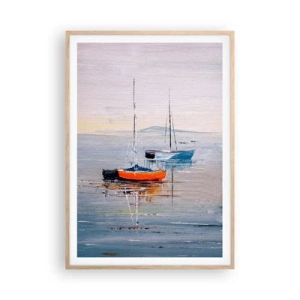 Pôster com moldura de carvalho claro - Um merecido descanso - 70x100 cm