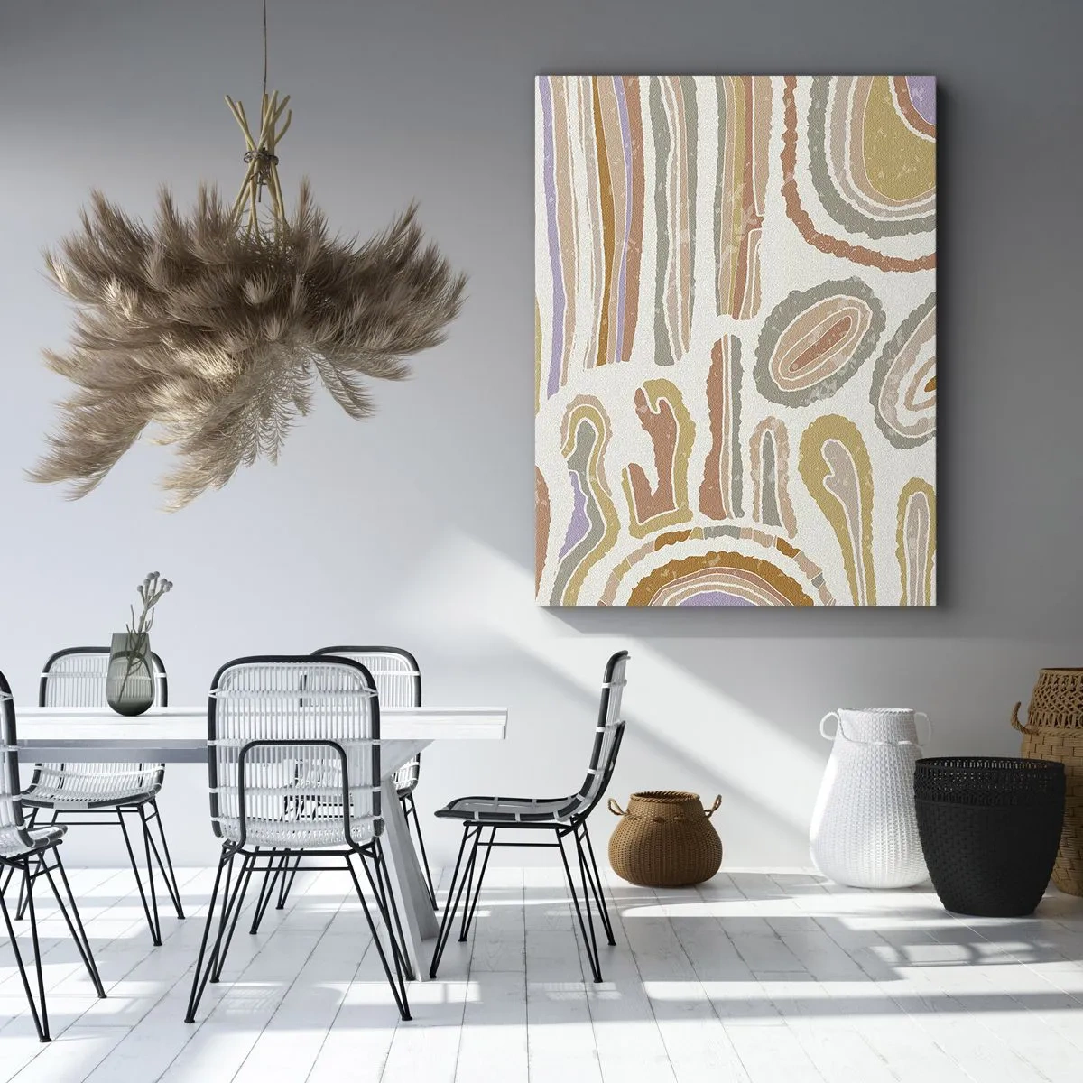 Quadro em tela - Secções transversais coloridas - 45x80 cm