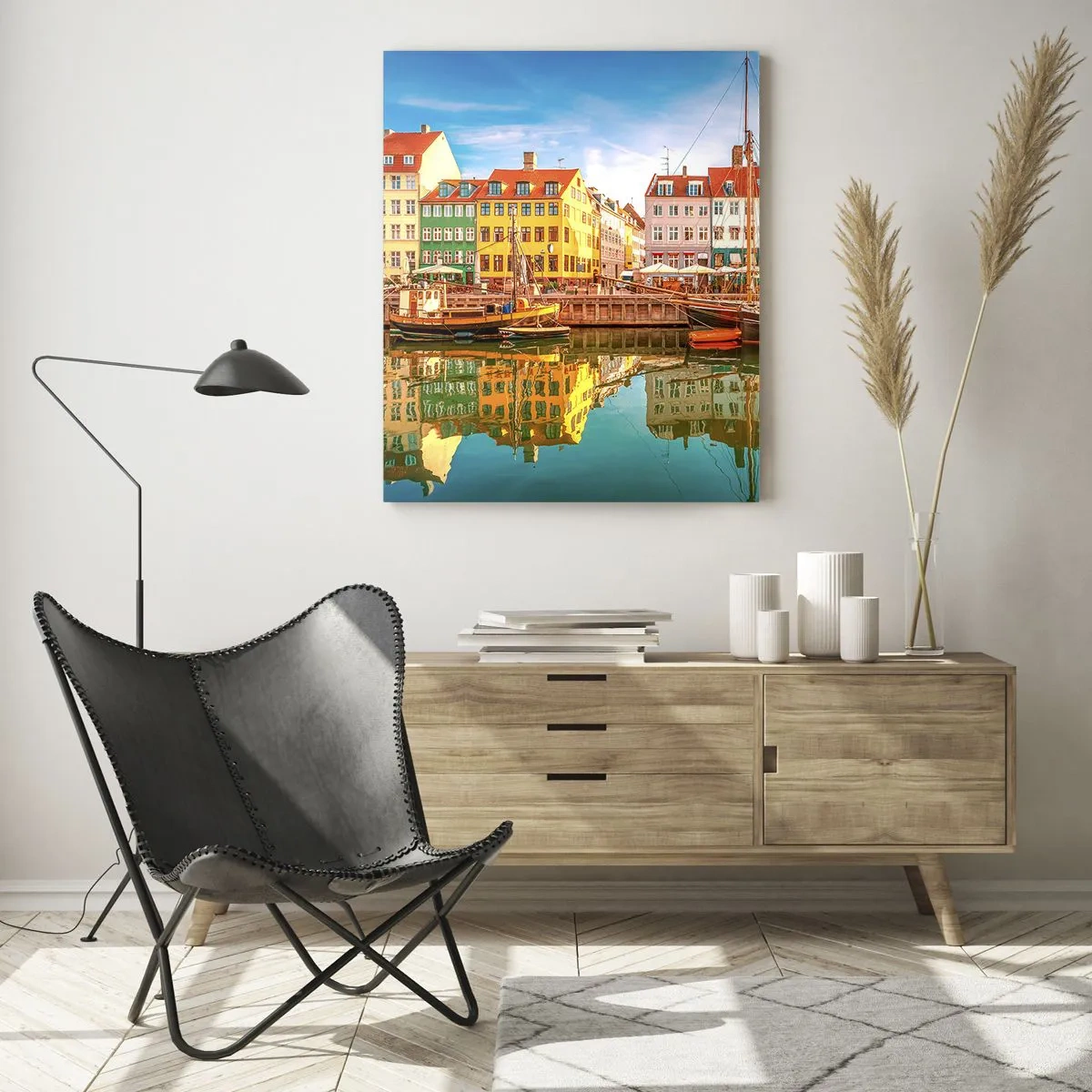 Quadro em vidro - Sobre a água tão lisa como um espelho - 50x70 cm