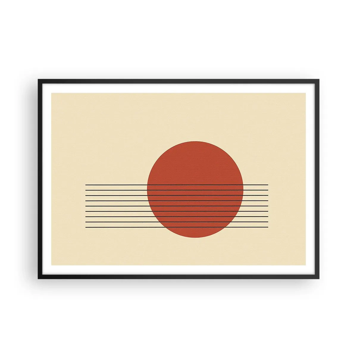 Pôster com moldura preta - Em círculo e mais além - 100x70 cm