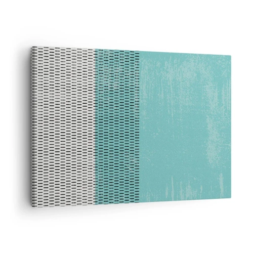Quadro em tela - Composição geométrica com turquesa e linhas - 70x50cm - Composição equilibrada - Decoração de parede moderna para a sala de estar e quarto ARTTOR