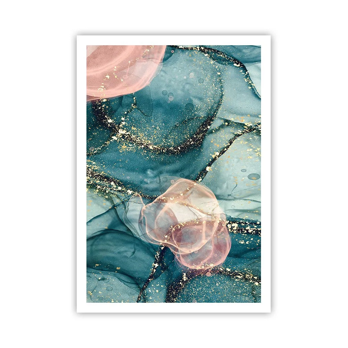 Pôster - Azul seda, rosa tule - 70x100 cm