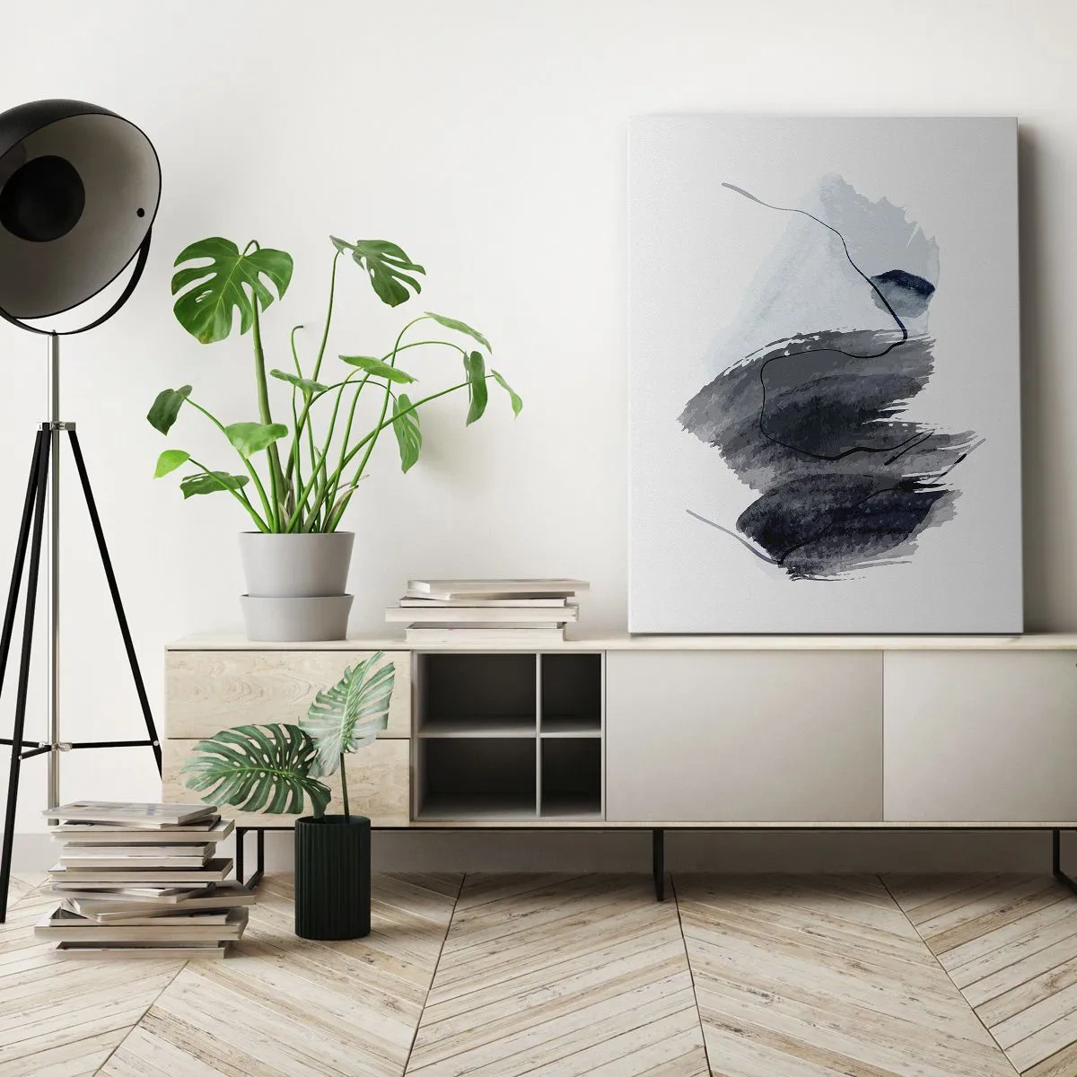 Quadro em tela - Intensidade e movimento - 55x100 cm