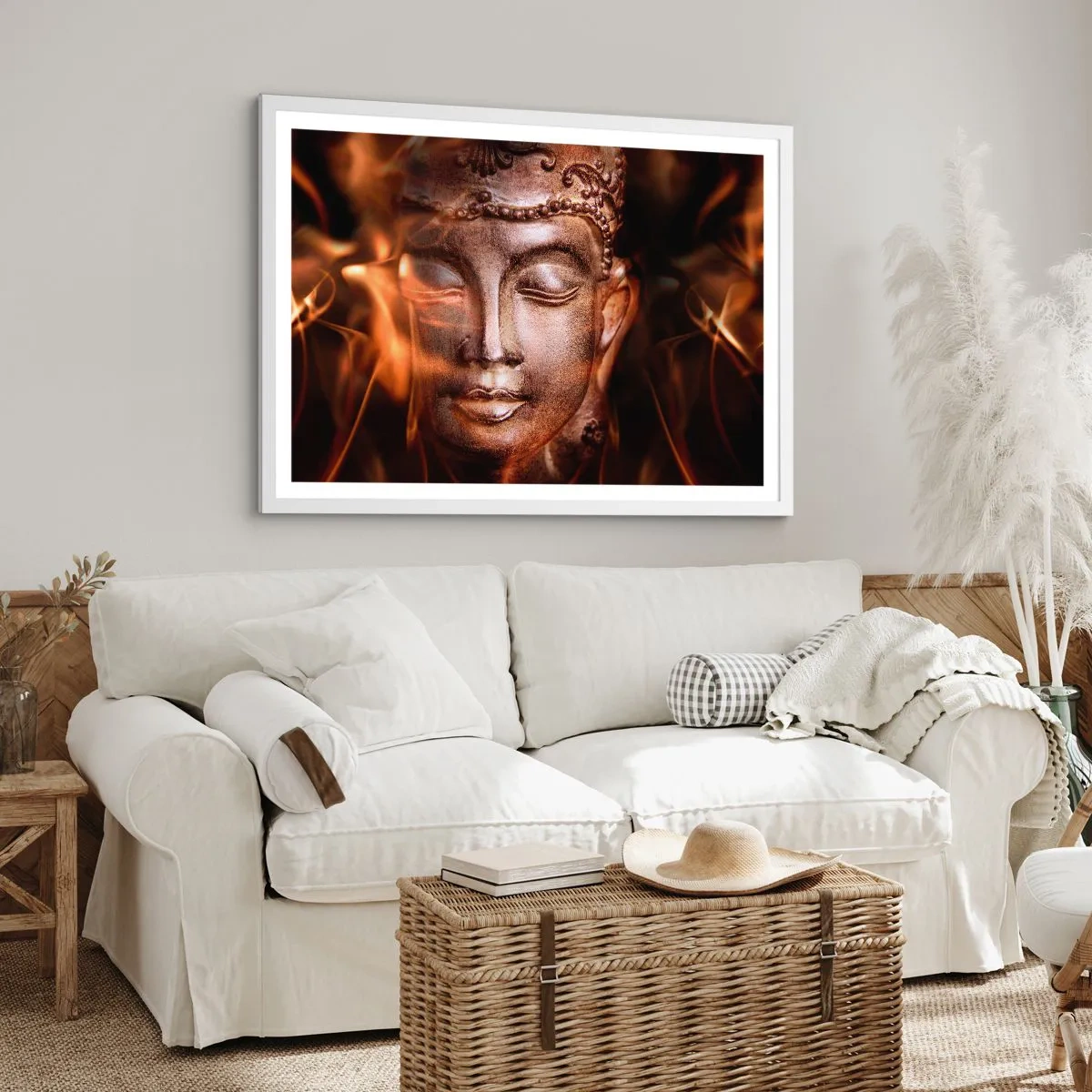 Pôster em moldura branca - Só existe o aqui e agora - 50x40 cm