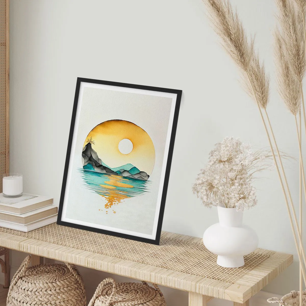 Pôster com moldura preta - No círculo da beleza - 40x50 cm