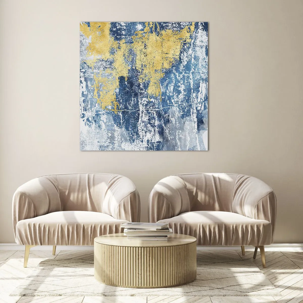 Quadro em vidro - Abstração cheia de clima - 60x60 cm