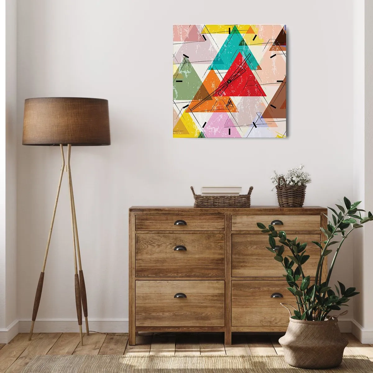 Relógio de parede - Relógio em vidro - Três por três - 30x30 cm