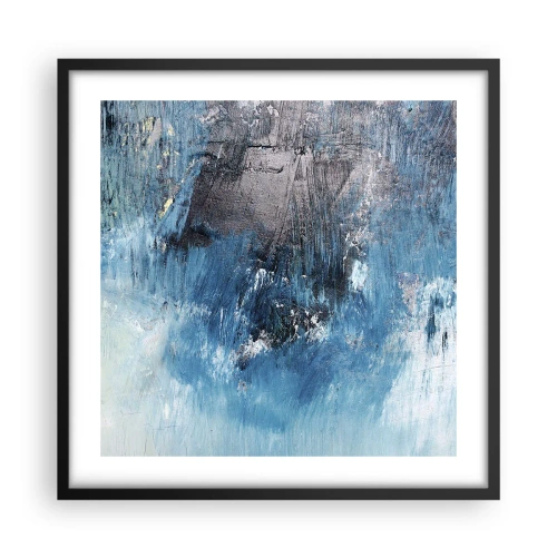 Pôster com moldura preta - Rapsódia em azul - 50x50 cm