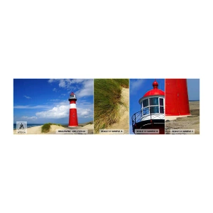 Amostra de papel de parede autocolante Deluxe Sticker - Solidão dos sonhos - Paisagem, Farol, Holanda - 100x30 cm