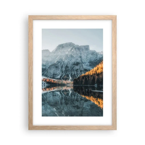 Pôster com moldura de carvalho claro - Paisagem espelhada - 30x40 cm