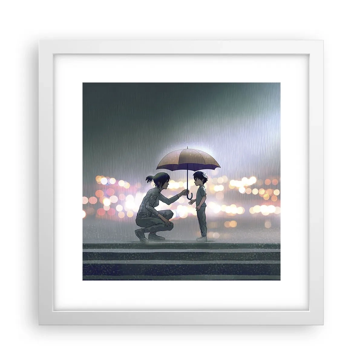 Pôster em moldura branca - Está tudo bem agora - 30x30 cm