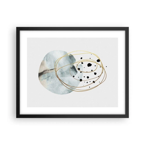 Pôster com moldura preta - No abraço ao espaço - 50x40 cm