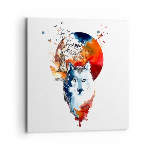 Quadro em tela - Nariz a nariz com a noite - 70x70 cm