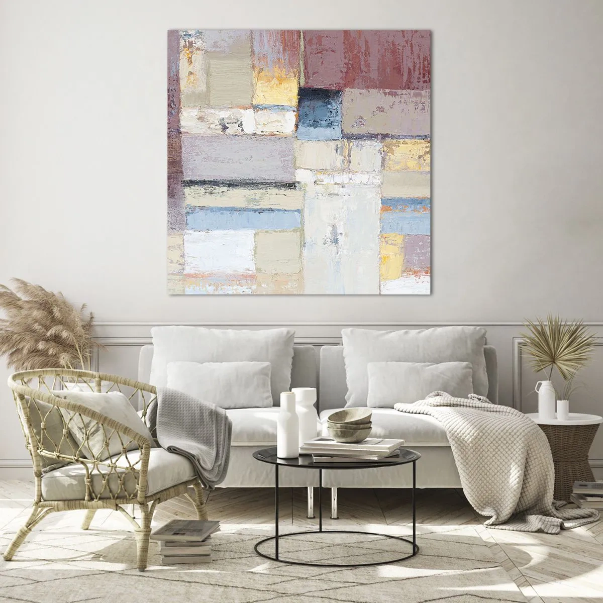 Quadro em vidro - A paz da geometria - 30x30 cm