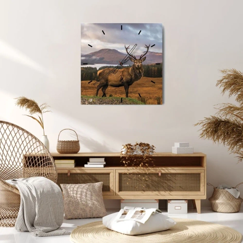 Relógio de parede - Relógio em vidro - A majestade da natureza - 30x30 cm