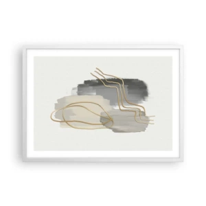 Pôster em moldura branca - Duração e movimento - 70x50 cm
