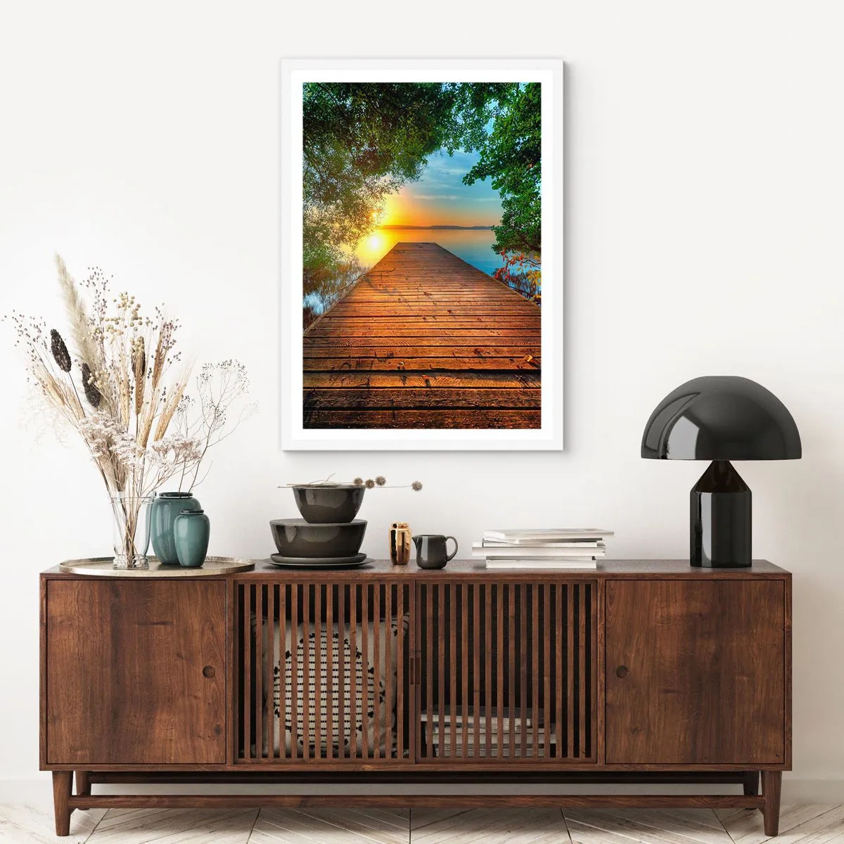 Pôster em moldura branca - Tome o seu tempo, sente-se - 61x91 cm