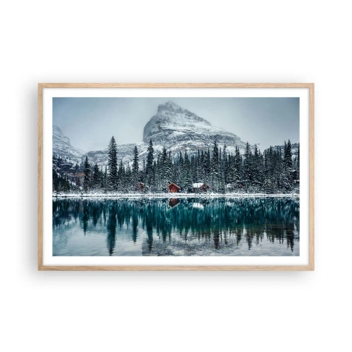 Pôster com moldura de carvalho claro - Retiro canadense - 91x61 cm