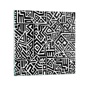 Quadro em vidro - Composição pré-colombiana - 30x30 cm