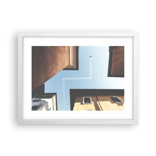 Pôster em moldura branca - Acima do labirinto da cidade - 40x30 cm