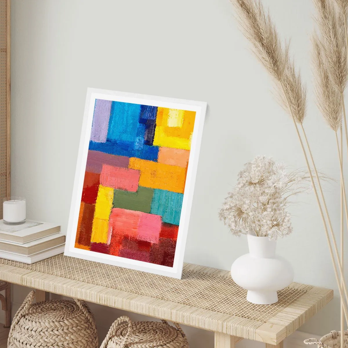 Pôster em moldura branca - Cada um diferente, todos coloridos - 70x100 cm